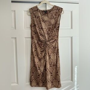 Apt. 9 Brown Snake-Print Knot-Waist Midi Dress
